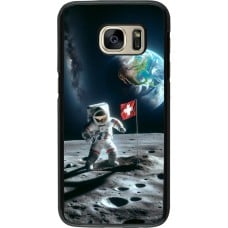 Coque Samsung Galaxy S7 - Astro Suisse sur lune