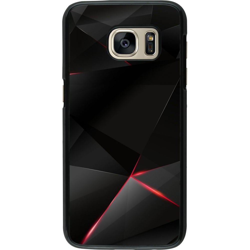 Coque Samsung Galaxy S7 - Black Red Lines