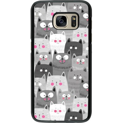 Coque Samsung Galaxy S7 - Chats gris troupeau