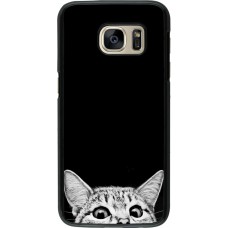 Coque Samsung Galaxy S7 - Cat Looking Up Black