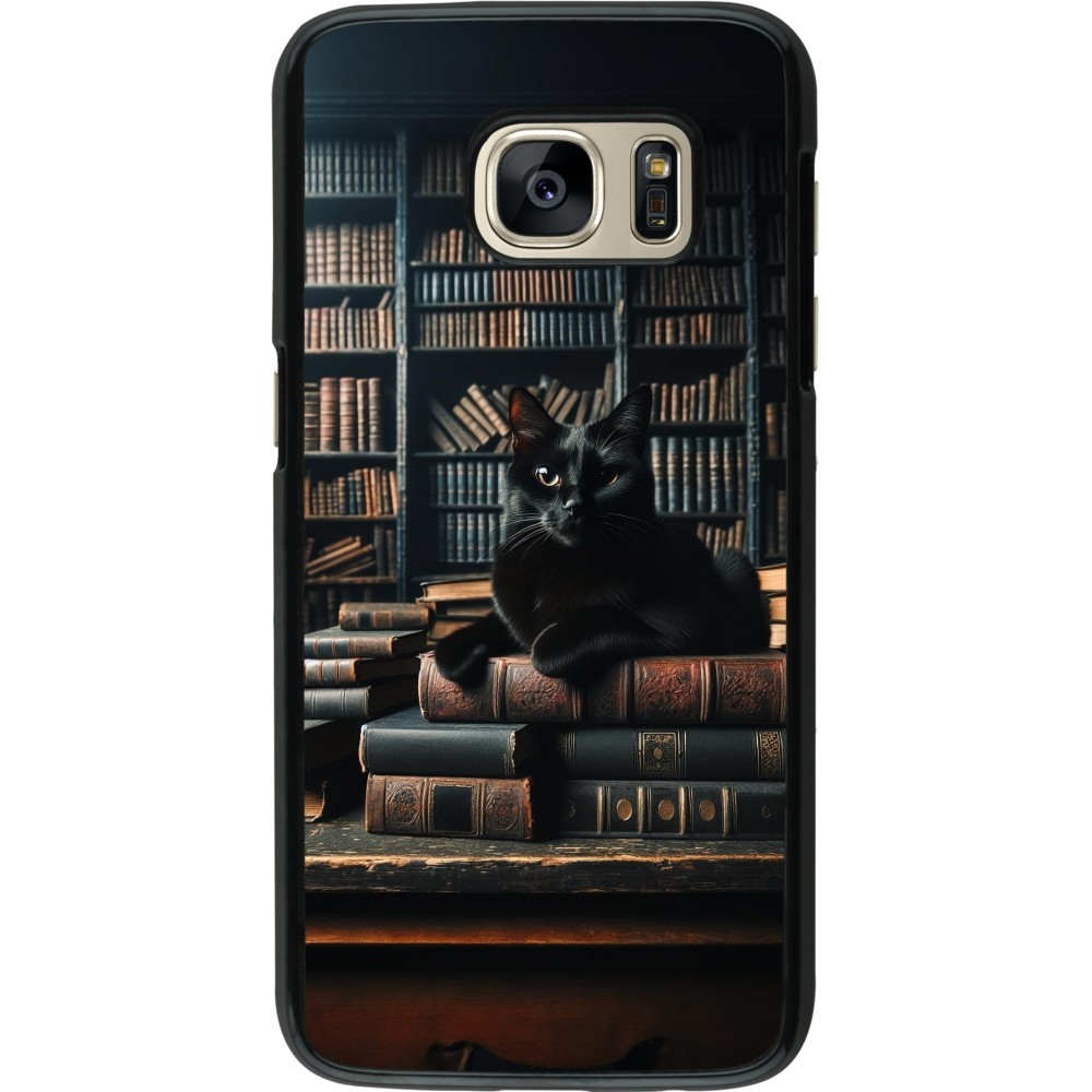 Coque Samsung Galaxy S7 - Chat livres sombres