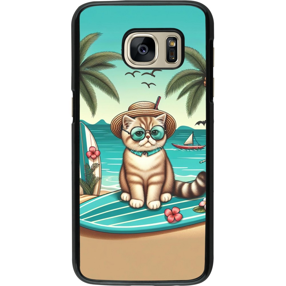 Coque Samsung Galaxy S7 - Chat Surf Style