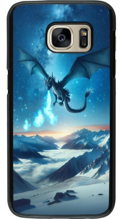 Coque Samsung Galaxy S7 - Dragon nocturne montagne