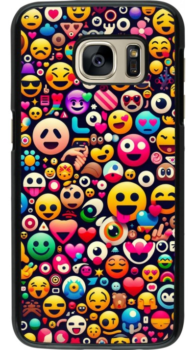 Coque Samsung Galaxy S7 - Emoji Mix Color