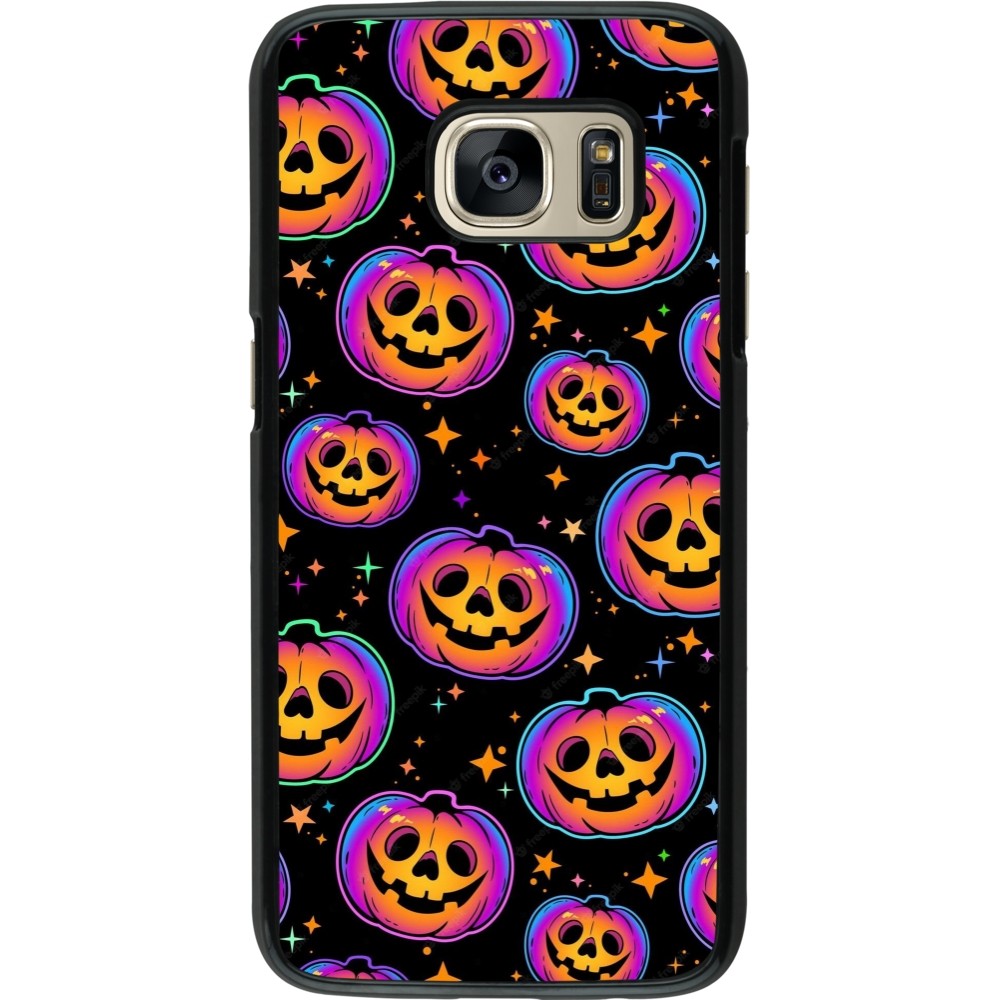 Coque Samsung Galaxy S7 - Halloween 2024 rainbow pumpkins