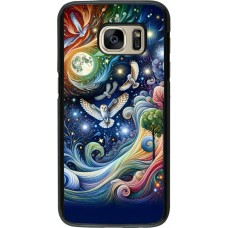 Coque Samsung Galaxy S7 - hibou volant floral