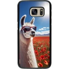 Coque Samsung Galaxy S7 - Lama Chic en Coquelicot