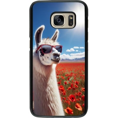 Coque Samsung Galaxy S7 - Lama Chic en Coquelicot