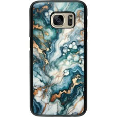 Coque Samsung Galaxy S7 - Marbre Vert Bleu Doré