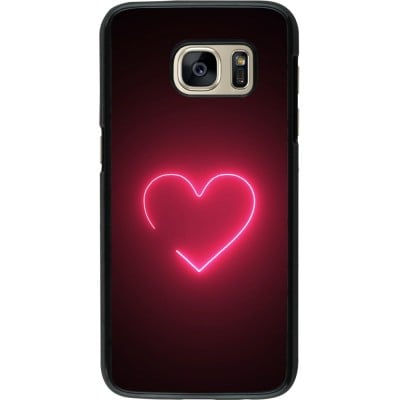 Coque Samsung Galaxy S7 - Valentine 2023 single neon heart