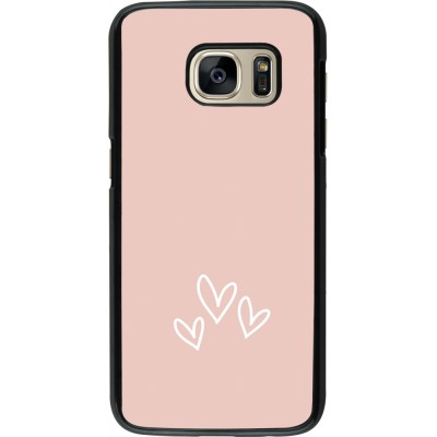 Coque Samsung Galaxy S7 - Valentine 2023 three minimalist hearts