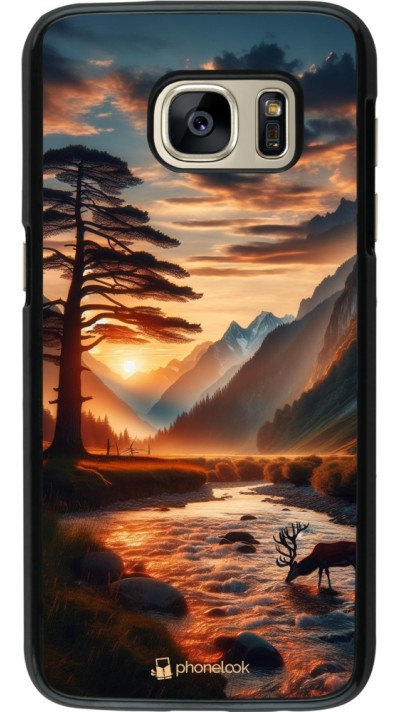 Coque Samsung Galaxy S7 - Valley Sunset Deer Tree