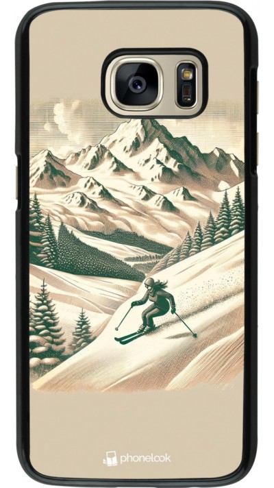 Coque Samsung Galaxy S7 - Vintage Ski Mountain