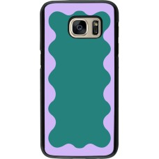 Coque Samsung Galaxy S7 - Wavy Rectangle Green Purple