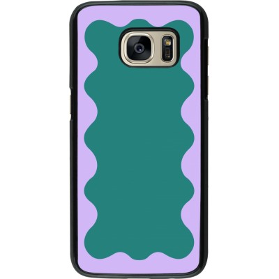 Coque Samsung Galaxy S7 - Wavy Rectangle Green Purple