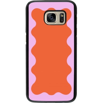 Coque Samsung Galaxy S7 - Wavy Rectangle Orange Pink