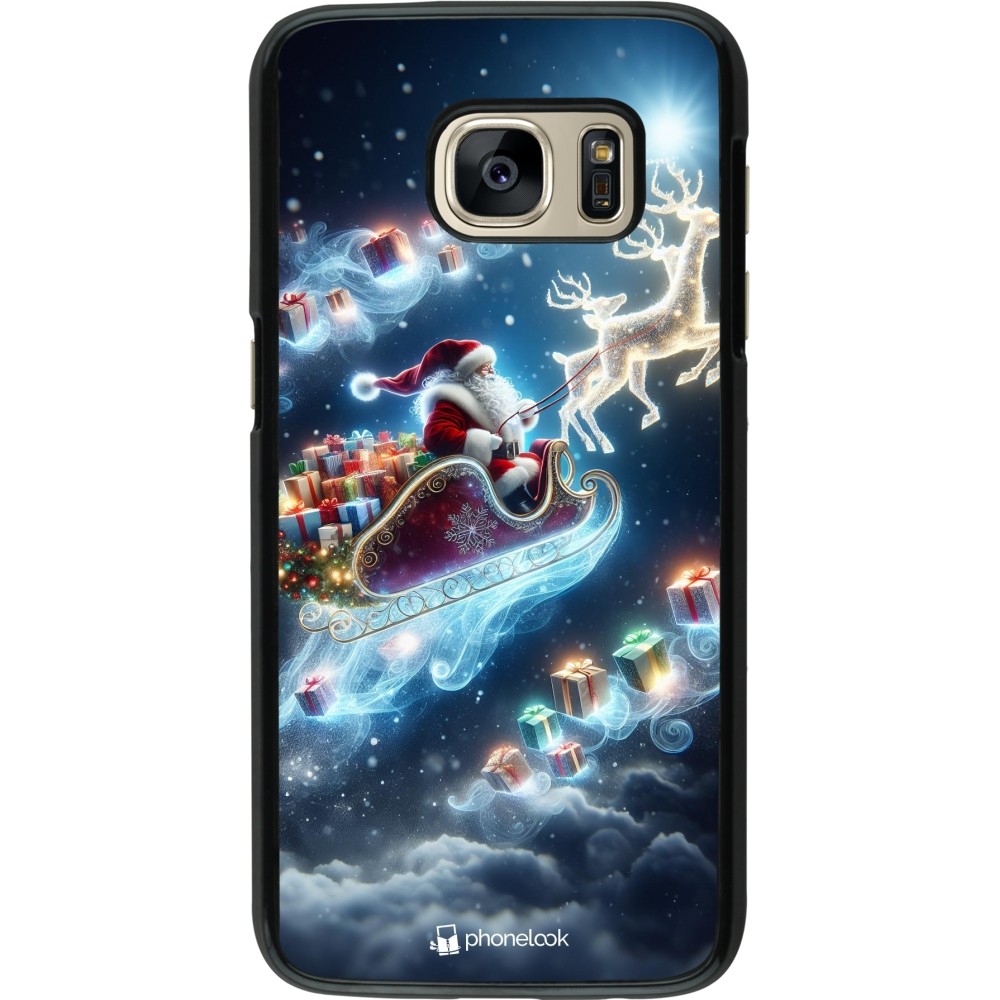 Coque Samsung Galaxy S7 - Noël 2023 Père Noël enchanté