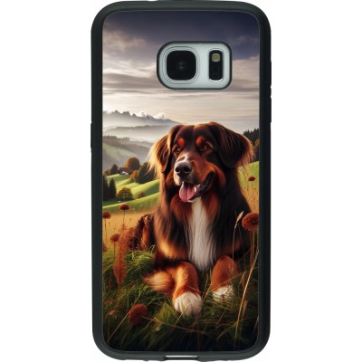 Coque Samsung Galaxy S7 - Silicone rigide noir Chien Campagne Suisse