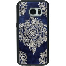 Coque Samsung Galaxy S7 - Silicone rigide noir Cream Flower Moroccan