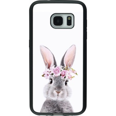 Coque Samsung Galaxy S7 - Silicone rigide noir Easter 2023 flower bunny