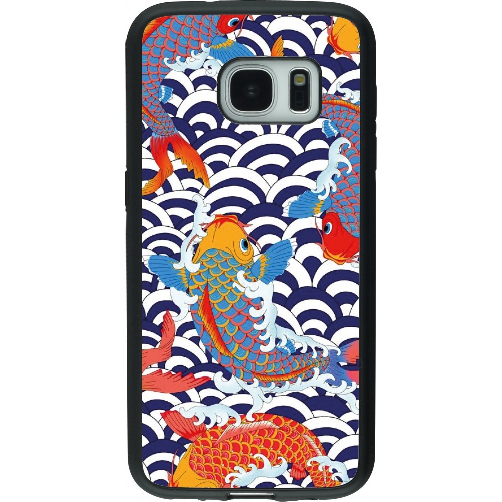 Coque Samsung Galaxy S7 - Silicone rigide noir Easter 2023 japanese fish