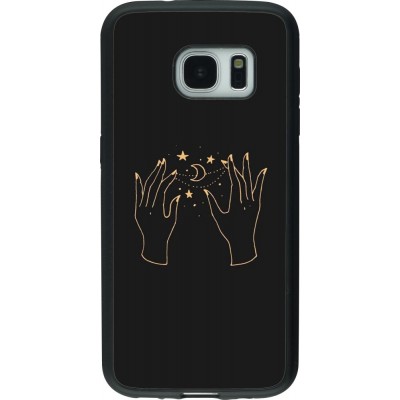 Coque Samsung Galaxy S7 - Silicone rigide noir Grey magic hands