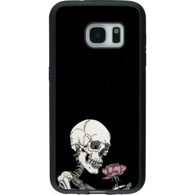 Coque Samsung Galaxy S7 - Silicone rigide noir Halloween 2023 rose and skeleton