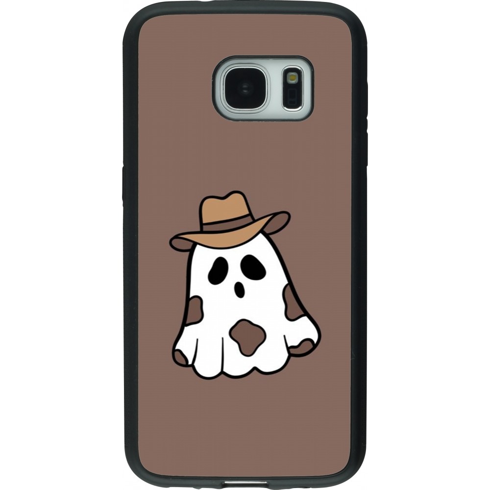 Coque Samsung Galaxy S7 - Silicone rigide noir Halloween 2024 cowboy ghost