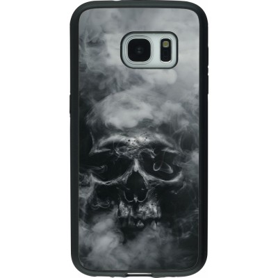 Coque Samsung Galaxy S7 - Silicone rigide noir Halloween 2024 smoky skull