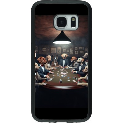 Coque Samsung Galaxy S7 - Silicone rigide noir Les pokerdogs