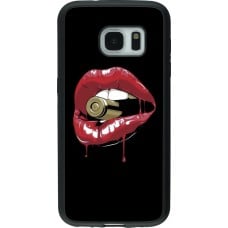 Coque Samsung Galaxy S7 - Silicone rigide noir Lips bullet