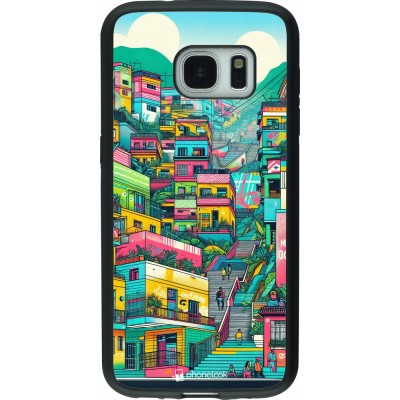 Coque Samsung Galaxy S7 - Silicone rigide noir Medellin Comuna 13 Art