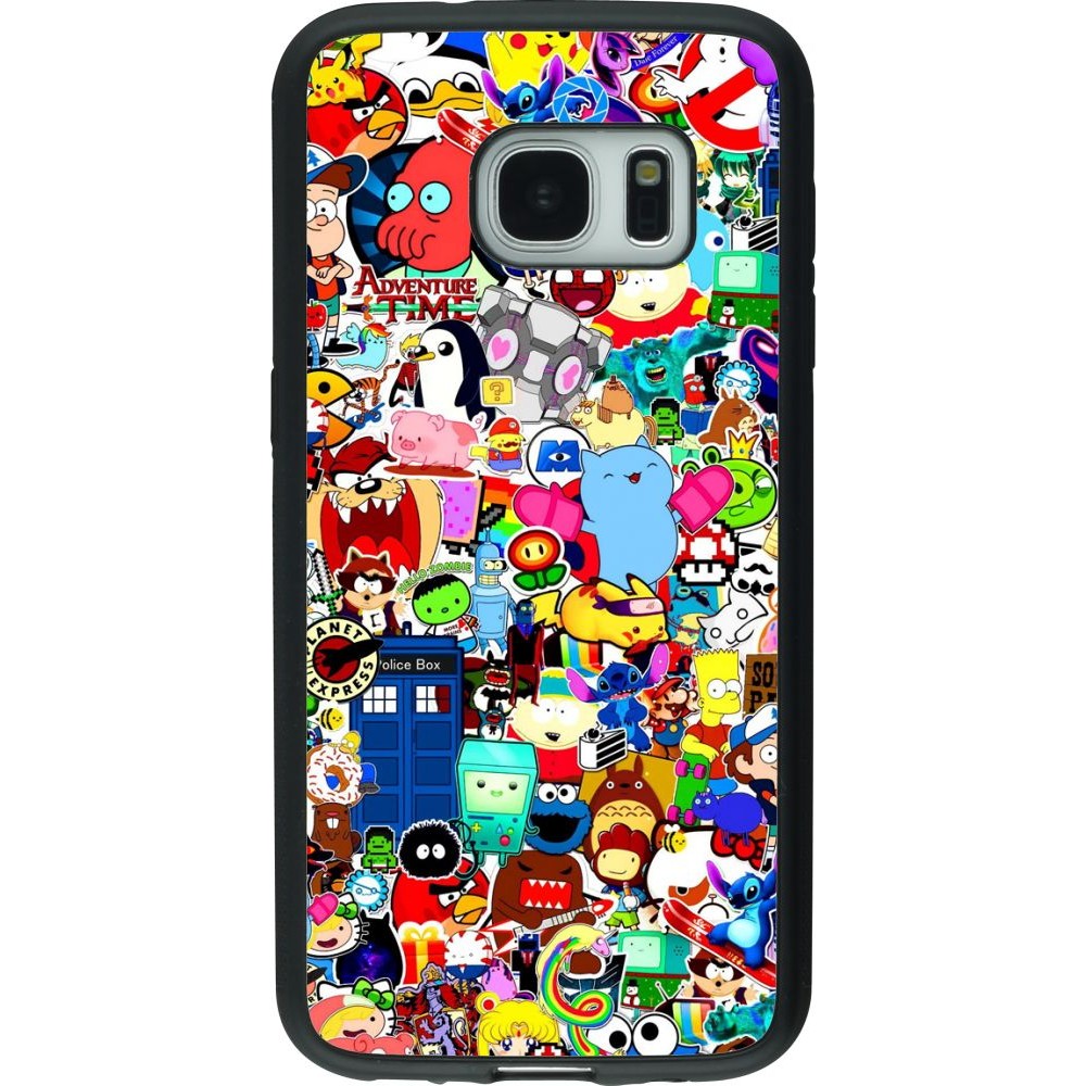 Coque Samsung Galaxy S7 - Silicone rigide noir Mixed cartoons