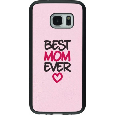 Coque Samsung Galaxy S7 - Silicone rigide noir Mom 2023 best Mom ever pink