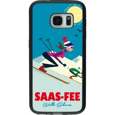 Coque Samsung Galaxy S7 - Silicone rigide noir Saas-Fee Ski Downhill