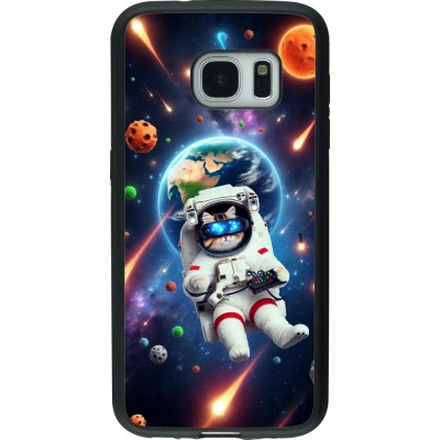 Coque Samsung Galaxy S7 - Silicone rigide noir VR SpaceCat Odyssey