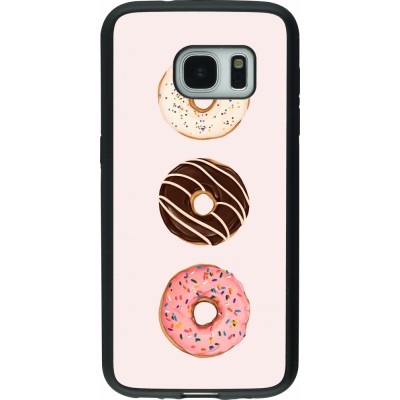 Coque Samsung Galaxy S7 - Silicone rigide noir Spring 23 donuts