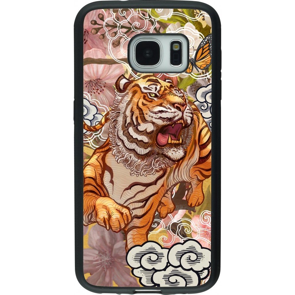 Coque Samsung Galaxy S7 - Silicone rigide noir Spring 23 japanese tiger