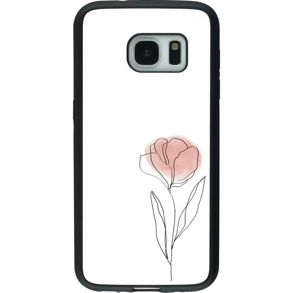 Coque Samsung Galaxy S7 - Silicone rigide noir Spring 23 minimalist flower