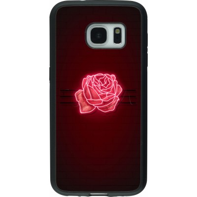 Coque Samsung Galaxy S7 - Silicone rigide noir Spring 23 neon rose