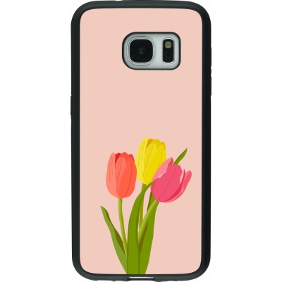 Coque Samsung Galaxy S7 - Silicone rigide noir Spring 23 tulip trio