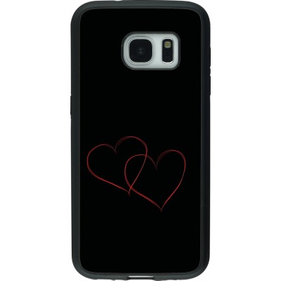 Coque Samsung Galaxy S7 - Silicone rigide noir Valentine 2023 attached heart