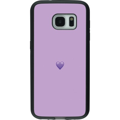 Coque Samsung Galaxy S7 - Silicone rigide noir Valentine 2023 purpule single heart