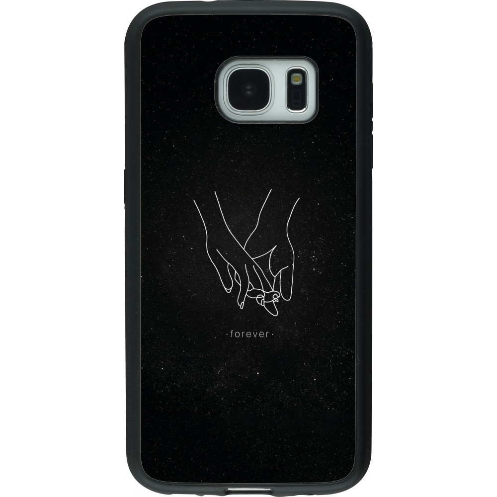 Coque Samsung Galaxy S7 - Silicone rigide noir Valentine 2023 hands forever