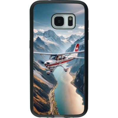 Coque Samsung Galaxy S7 - Silicone rigide noir Vol Alpin Suisse