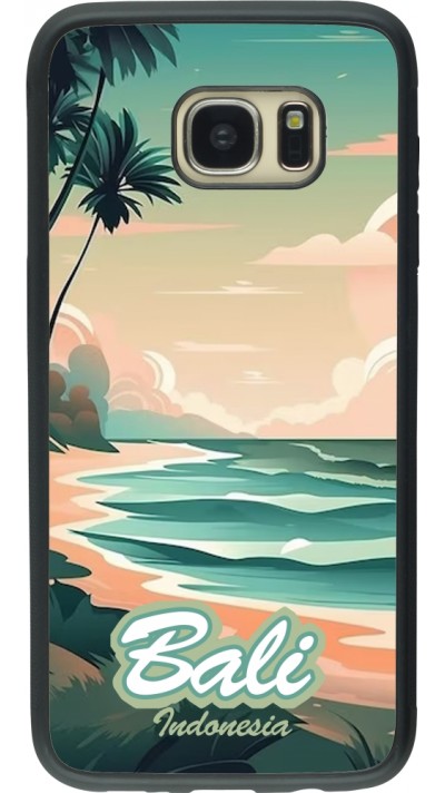 Coque Samsung Galaxy S7 edge - Silicone rigide noir Bali Landscape