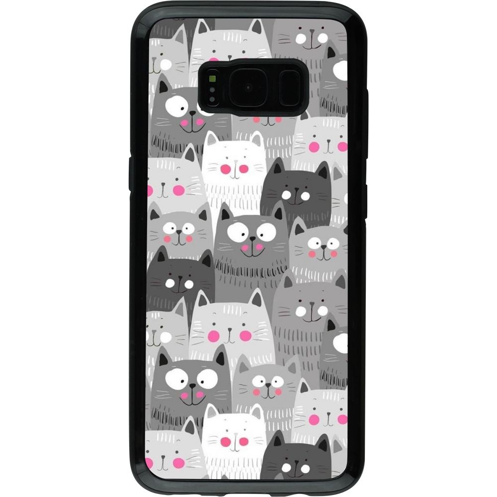 Coque Samsung Galaxy S8 - Hybrid Armor noir Chats gris troupeau