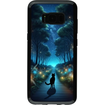 Coque Samsung Galaxy S8 - Hybrid Armor noir Chat noir promenade