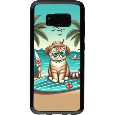 Coque Samsung Galaxy S8 - Hybrid Armor noir Chat Surf Style