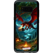 Coque Samsung Galaxy S8 - Hybrid Armor noir Dragon Volant Forêt Trésor